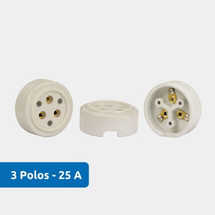 Tomada de Sobrepor de Porcelana 3 Polos - 25A