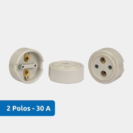 Tomada de Sobrepor de Porcelana 2 Polos - 30A
